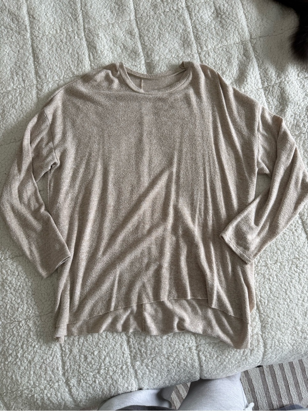 American Eagle Outfitters Light Taupe Scoop Neck Sweater